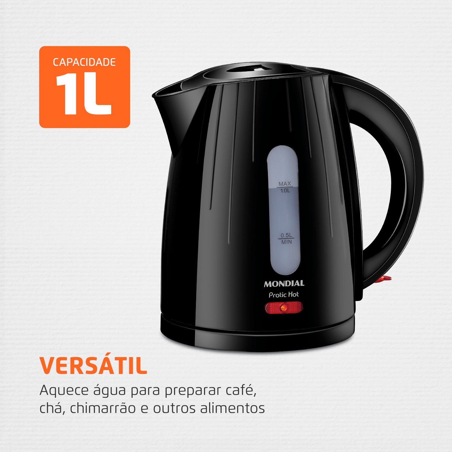 Chaleira Eletrica Mondial Pratic Hot 1200w 1 Litro Ce-07 110V Chaleira Eletrica Mondial Pratic Hot 1200w 1 Litro Ce-07 110V